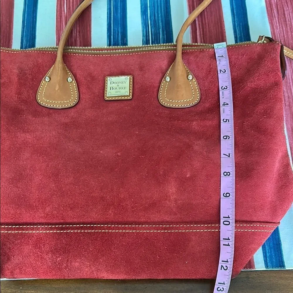 Dooney & Bourke Red Tote with Leather Handles material is suede